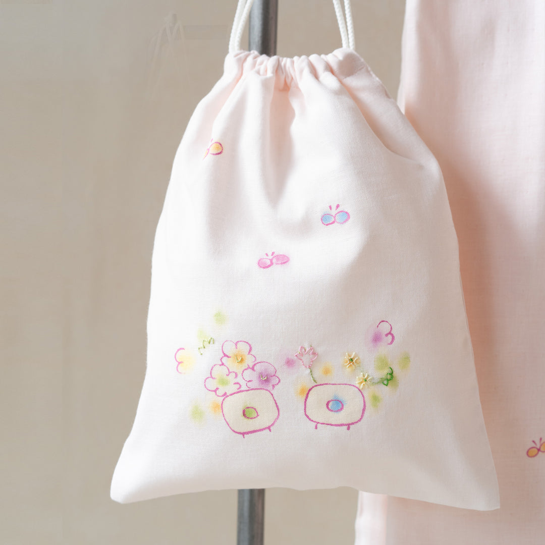 Hand-painted &amp; embroidered bag Hanadensha 