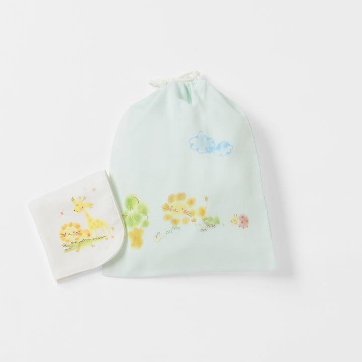 ガーゼハンカチ＆袋<br>らいおん
