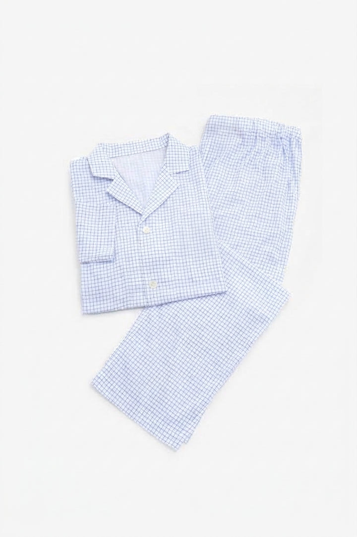 Gauze pajamas mens<br>check sax