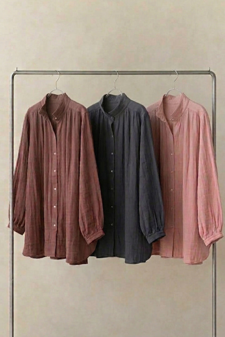shirt cotton linen khaki
