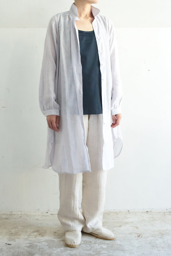 ロングブラウス<br>ニュアンスブルー