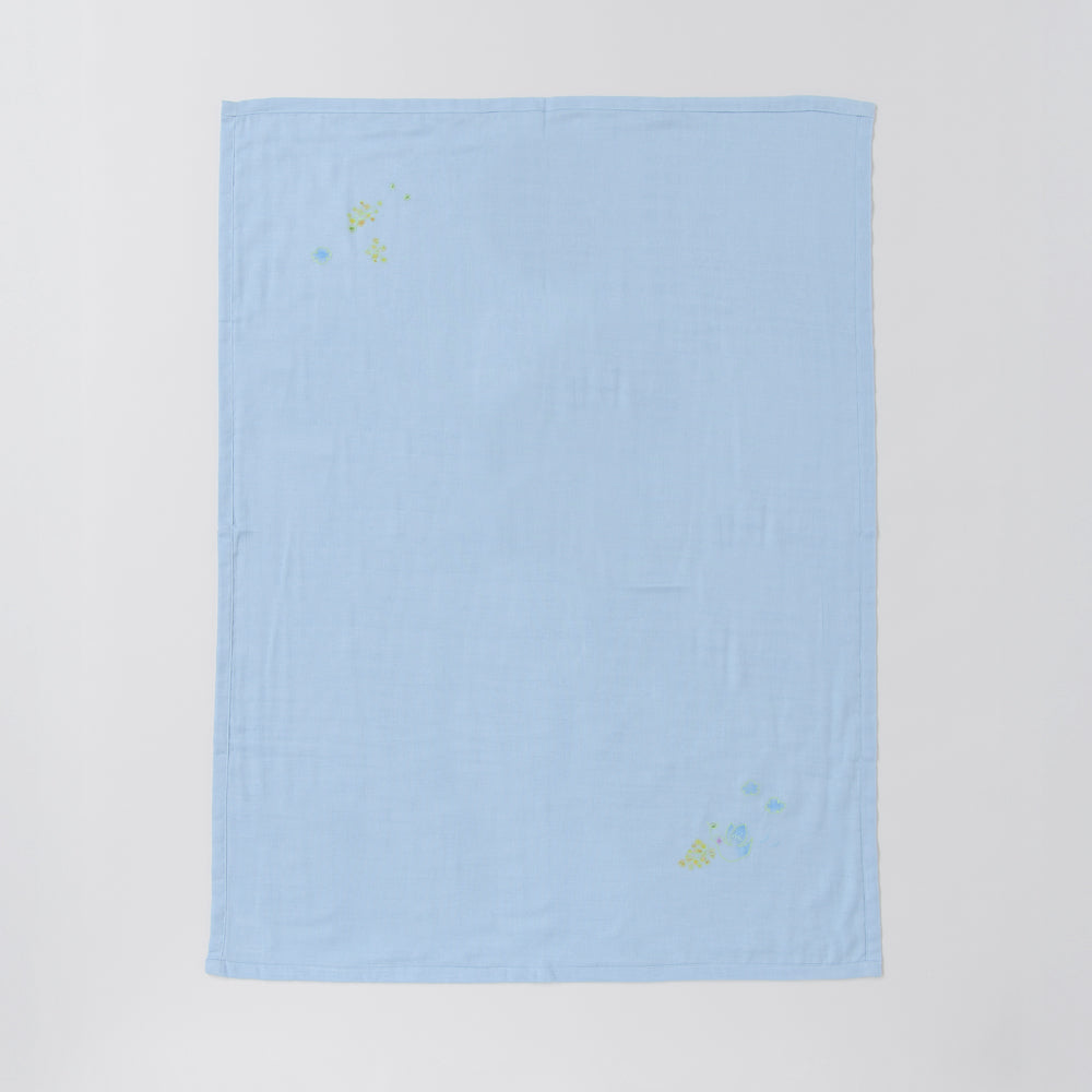 ガーゼブランケット　手描＆刺繍<br>peace