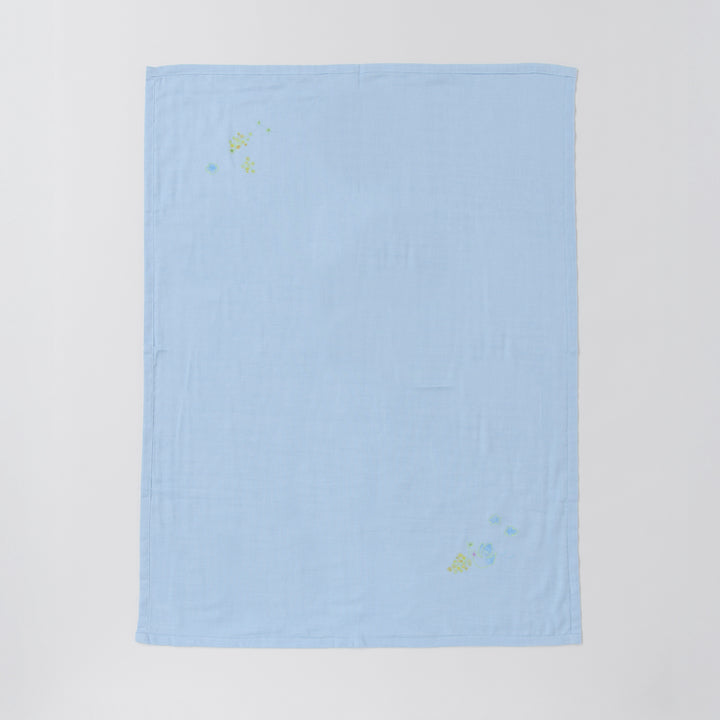 ガーゼブランケット　手描＆刺繍<br>peace