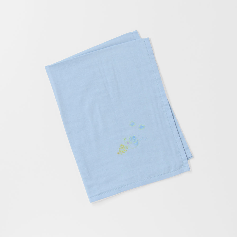 ガーゼブランケット　手描＆刺繍<br>peace