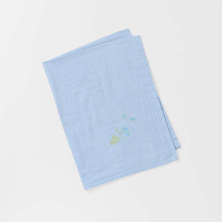 ガーゼブランケット　手描＆刺繍<br>peace