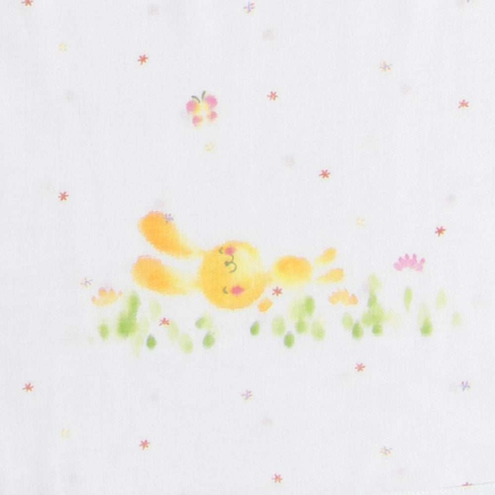 ガーゼブランケット<br>手描うさぎ親子