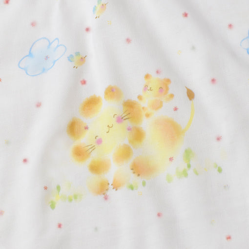 Blanket hand-drawn lion parent and child 