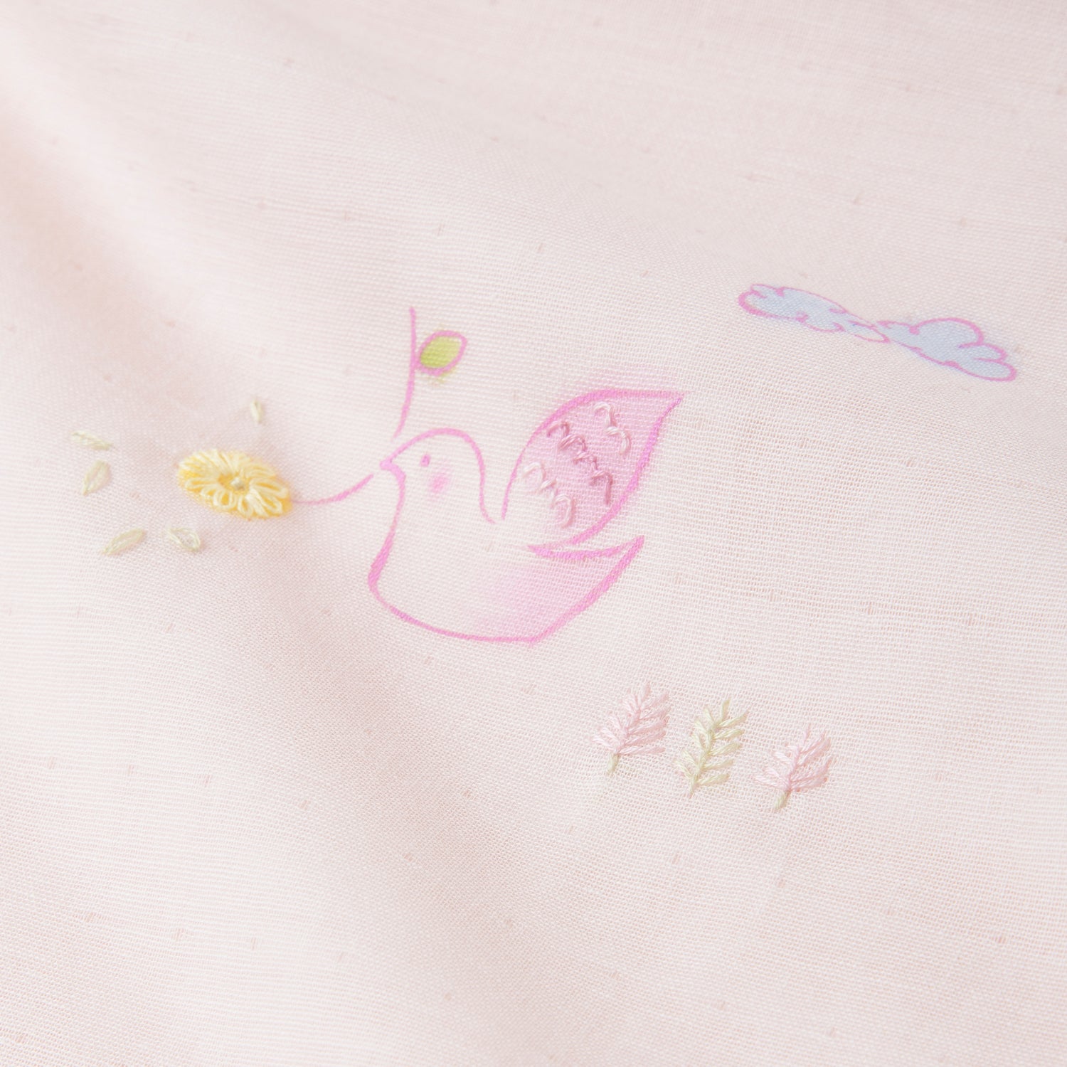 ピージーガーゼ｜ガーゼブランケット 手描＆刺繍Peaceピンク – PG GAUZE