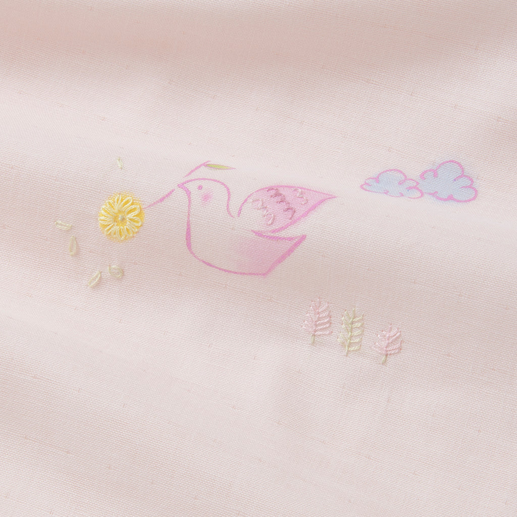 ピージーガーゼ｜ガーゼブランケット 手描＆刺繍Peaceピンク – PG GAUZE