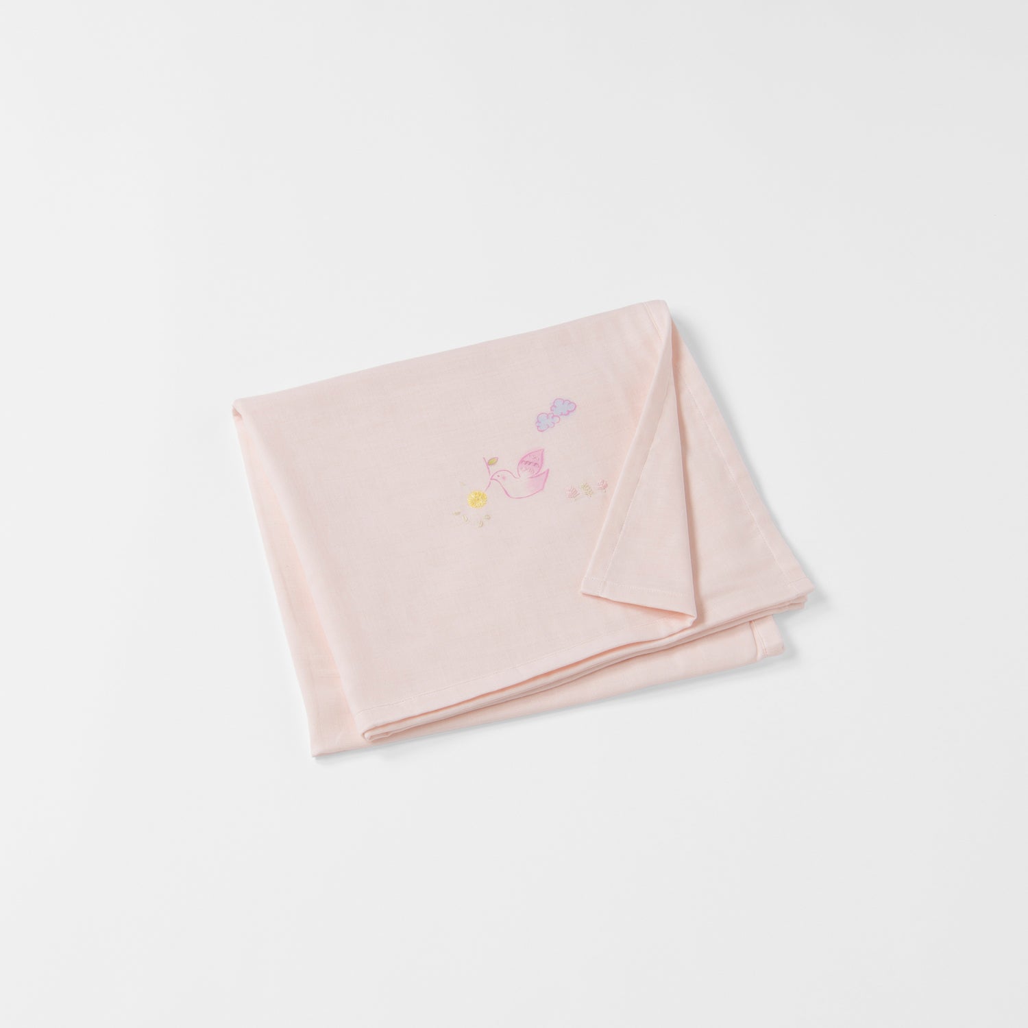 ガーゼブランケット 手描＆刺繍Peaceピンク – PG GAUZE