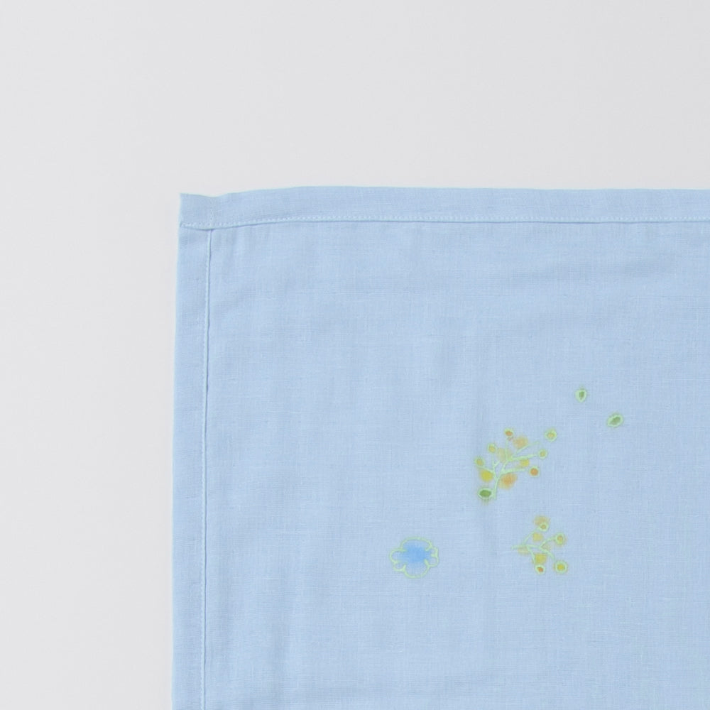 ガーゼブランケット　手描＆刺繍<br>peace