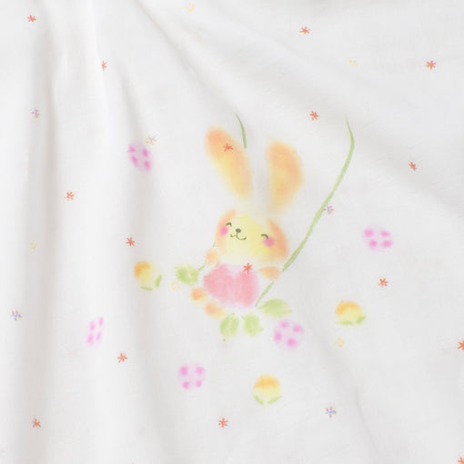 ガーゼブランケット　手描うさぎブランコ