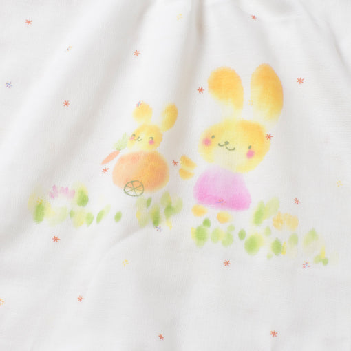 ガーゼブランケット<br>手描うさぎ親子