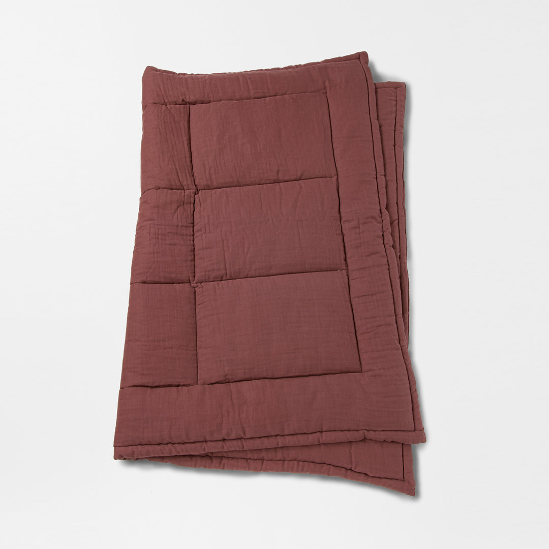 綿入りガーゼ布団＆枕カバー<br>綿ワッシャー<br>ブラウン