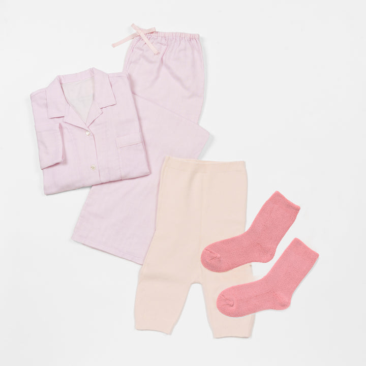 あたたかいガーゼロングパジャマセット<br>レディス　送料無料