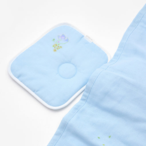 布団カバー＆ベビー枕<br>手描＆手刺繍peace