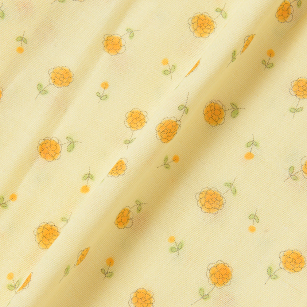 ガーゼパジャマ<br>黄色花　150cm