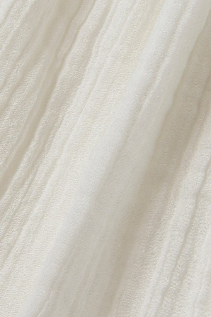 パフスリーブブラウス<br>平綾織　オフ