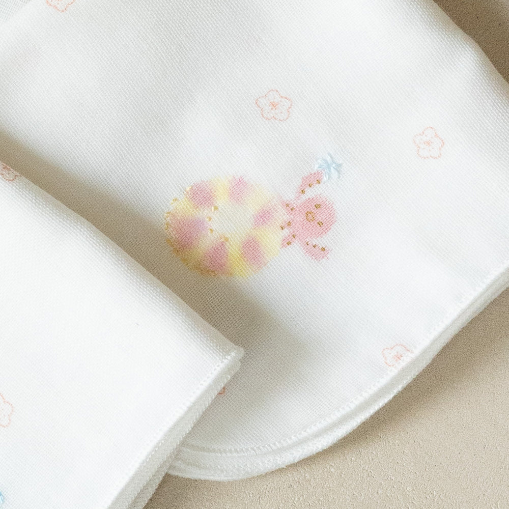 夏限定柄<br>ガーゼハンカチ　手描手刺繍