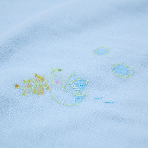 ガーゼブランケット　手描＆刺繍<br>peace