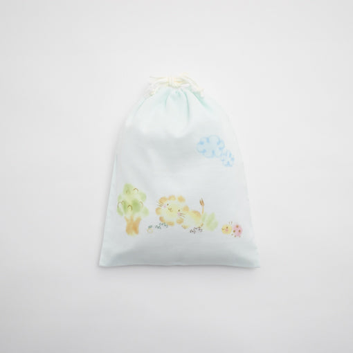 袋　手描＆刺繍<br>らいおん