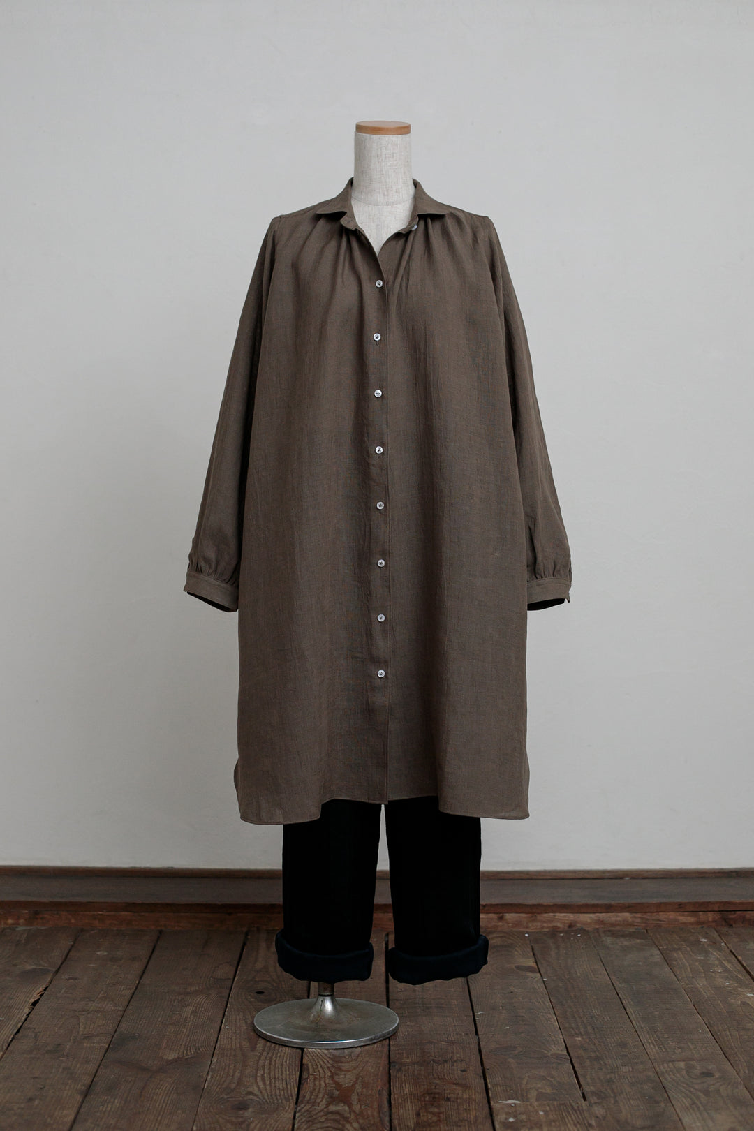 long blouse linen khaki 