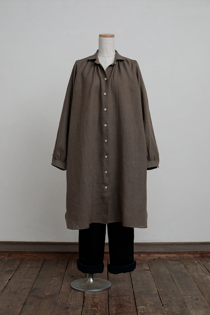 long blouse linen khaki 