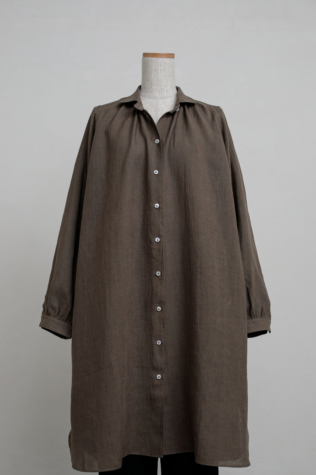 long blouse linen khaki 