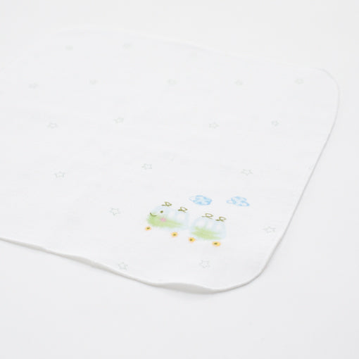 ガーゼハンカチ　手描電車