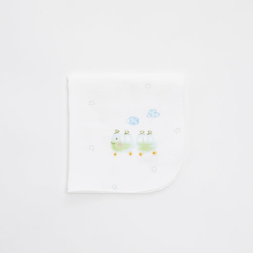 ガーゼハンカチ　手描電車