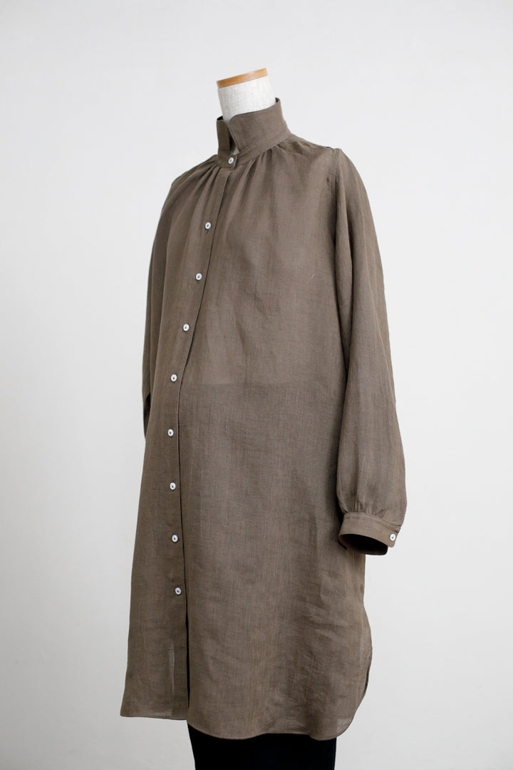long blouse linen khaki 