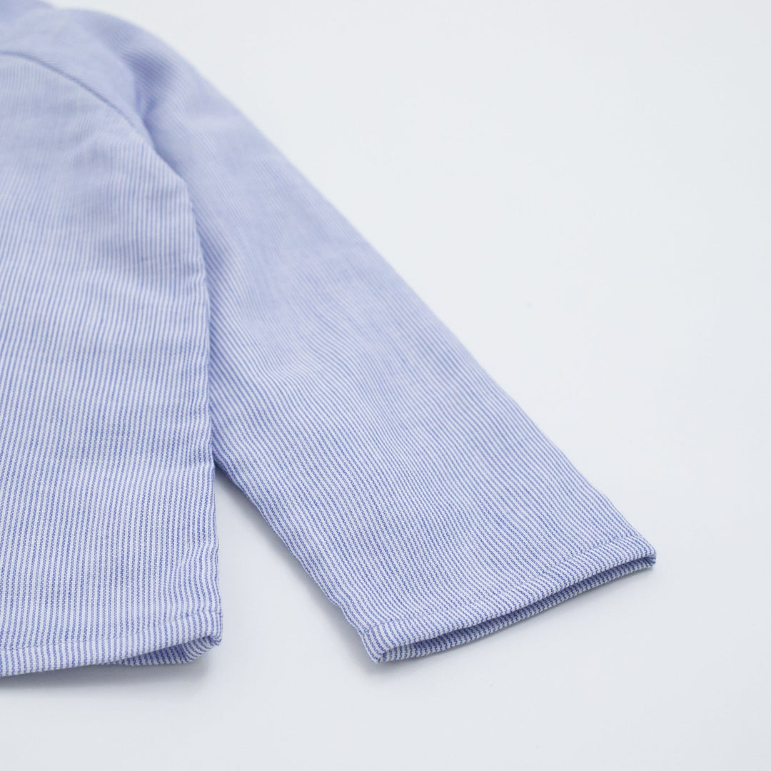 あたたかいガーゼパジャマ<br>ブルーストライプ<br>80-140㎝