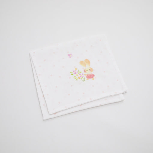 ガーゼブランケット　手描うさぎブランコ