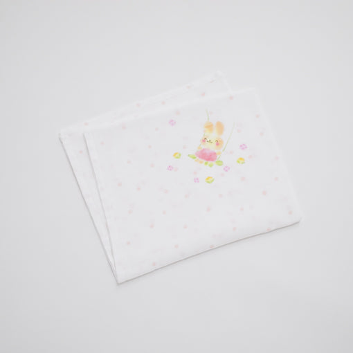 ガーゼブランケット　手描うさぎブランコ