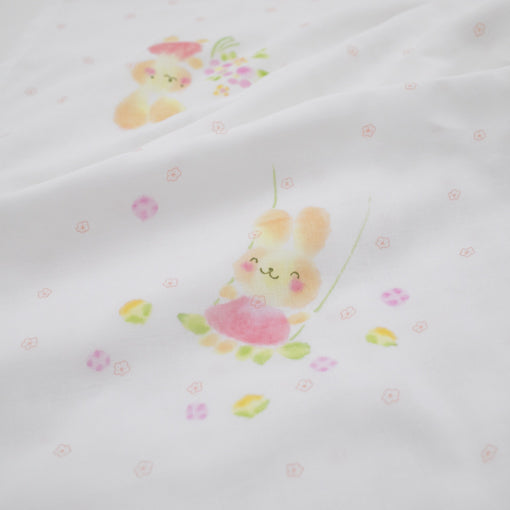 ガーゼブランケット　手描うさぎブランコ