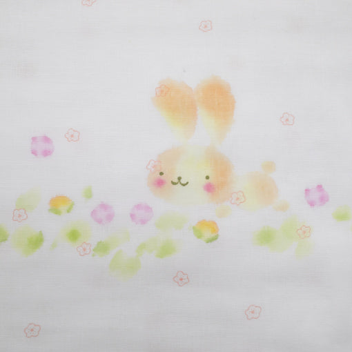 ガーゼブランケット　手描うさぎブランコ